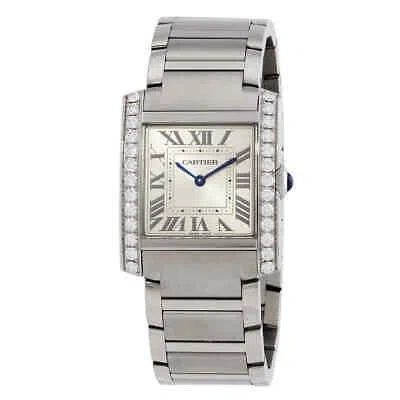 Pre-owned Cartier Tank Francaise Medium Model Diamond Silver Dial Ladies Watch W4ta0021