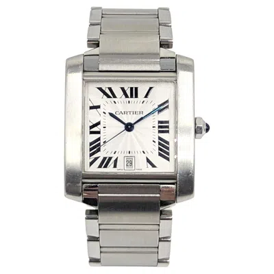 Pre-owned Cartier Tank Francaise Mid-size Ss Automatic Calendar Watch Iob Ref. 2302 In Multi