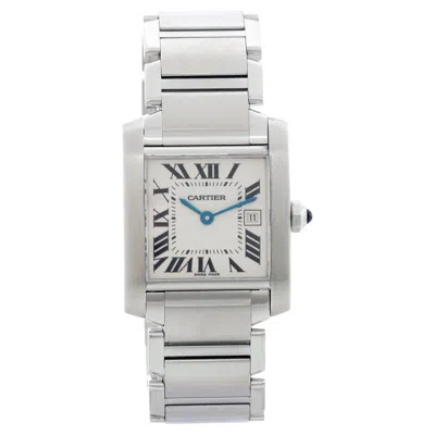 Pre-owned Cartier Tank Francaise Midsize Stainless Steel Watch W51011q3 2465 In Multi