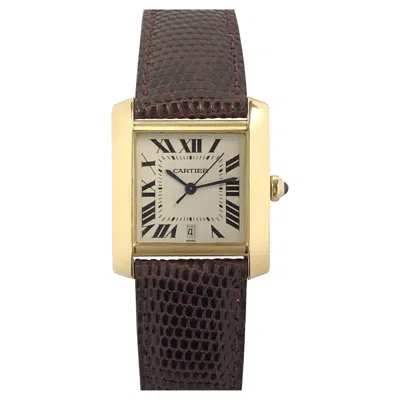 Pre-owned Cartier Tank Francaise Ref 1840 Large Yellow Gold Automatic Wrist Watch