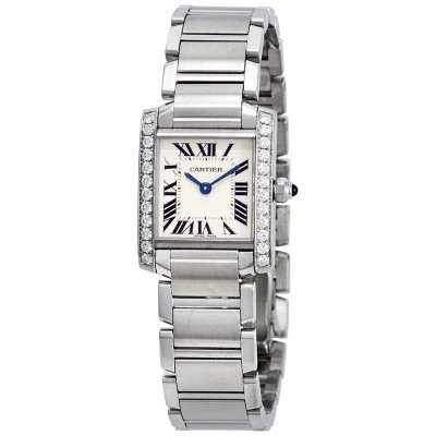 Cartier Tank Francaise Silver Dial Ladies Watch W4ta0008 In Blue / Silver