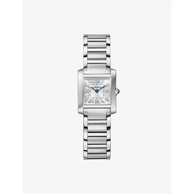 Cartier Tank Française Small Steel Quartz Watch 25.7mm In Metallic
