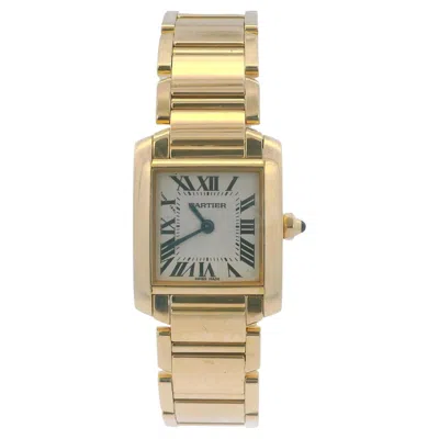 Pre-owned Cartier Tank Française W50002n2 Small 18k Yellow Gold Ladies Watch