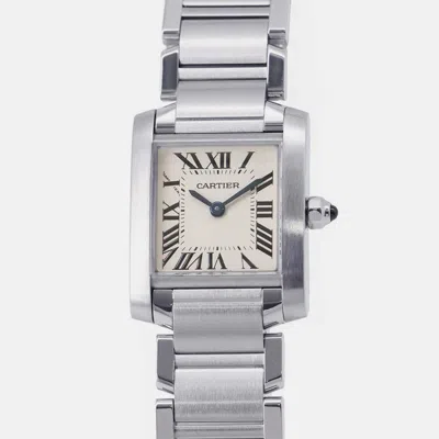 Pre-owned Cartier Tank Francaise W51008q3 Quartz Silver Stainless Steel Women's Wristwatch 20 Mm