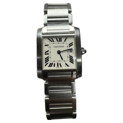 Pre-owned Cartier Tank Francaise W51011q3 Midsize Steel Ladies Watch In Multi