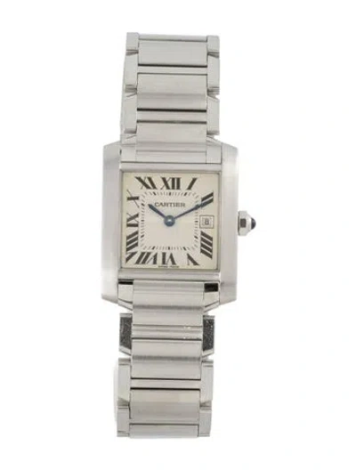 Pre-owned Cartier Tank Française Watch, 25mm In Multicolor