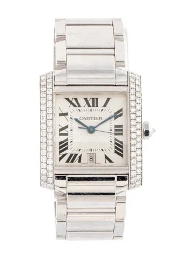 Pre-owned Cartier Tank Francaise Watch, 28mm In Multicolor