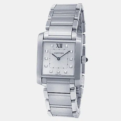 Pre-owned Cartier Tank Francaise We110007 Quartz Silver Stainless Steel Women's Wristwatch 25 Mm