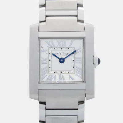 Pre-owned Cartier Tank Francaise Wsta0065 Quartz Silver Stainless Steel Women's Wristwatch 21 Mm