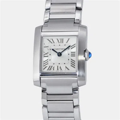 Pre-owned Cartier Tank Francaise Wsta0065 Quartz Silver Stainless Steel Women's Wristwatch 21 Mm
