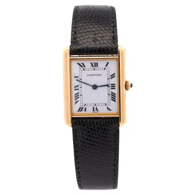 Pre-owned Cartier Tank Large 18k Gold Quartz 25mm Watch In Multi
