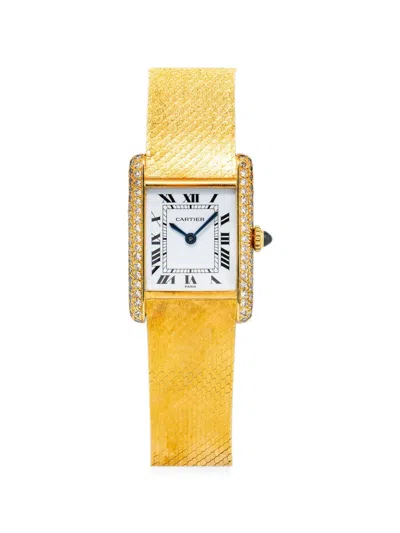 Pre-owned Cartier Tank Louis Diamond 23mm Watch In White