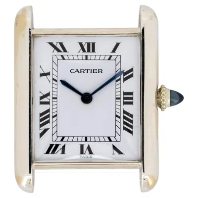 Pre-owned Cartier Tank Louis Lm 78086 Paris Dial 18k White Gold 1970s