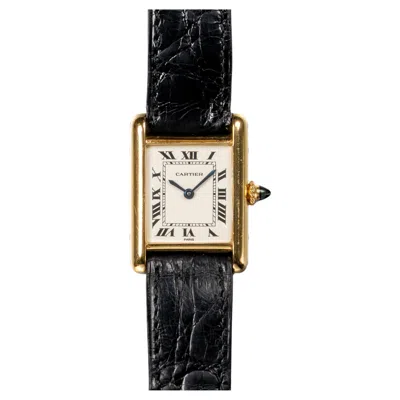 Pre-owned Cartier Tank Louis Sm 78087 Paris Dial 18k Yg  Deployant In Multi