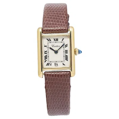 Pre-owned Cartier Tank Louis Vintage 18k Yellow Gold Paris Dial Ladies Watch 21x28mm
