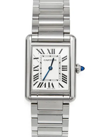 Pre-owned Cartier Tank Must 25.5mm Watch In White