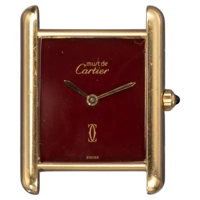 Pre-owned Cartier Tank Must De  Lm 681006 Rouge Dial 1988 Full Set In Multi