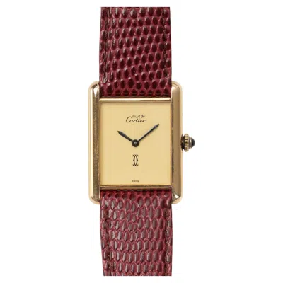 Pre-owned Cartier Tank Must De Lm Vermeil Lemon Dial 1980s In Multi