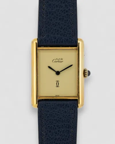 Pre-owned Cartier Tank Must De Lm Vermeil Lemon Dial 1980s In Multi