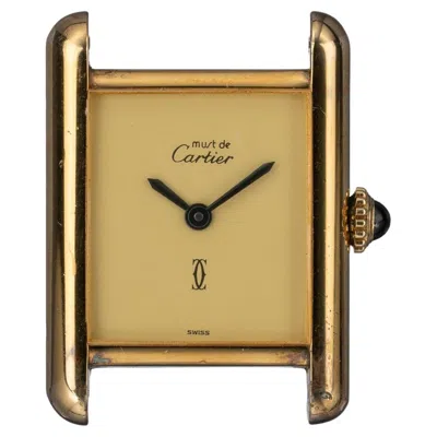 Pre-owned Cartier Tank Must De Sm Vermeil Lemon Dial 1980s In Multi