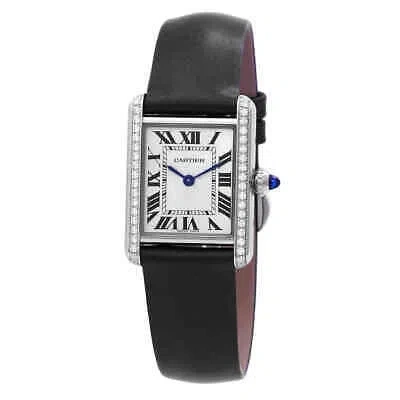Pre-owned Cartier Tank Quartz Diamond Silver Dial Ladies Watch W4ta0016