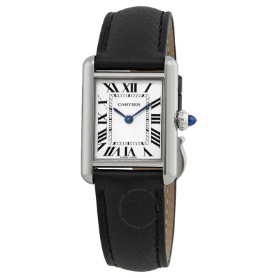 Cartier Tank Quartz White Dial Ladies Watch Wsta0042 In Black / Blue / White