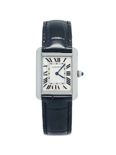 Pre-owned Cartier Tank Solo 24.4mm Watch In White