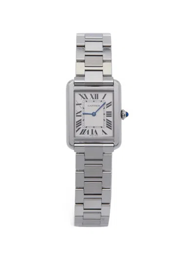 Pre-owned Cartier Tank Solo 24.4mm Watch In White