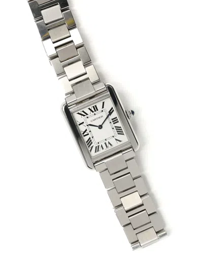 Pre-owned Cartier Tank Solo 24mm 2017 Watch In White