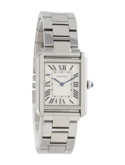 Pre-owned Cartier Tank Solo Watch, 24mm In Multicolor