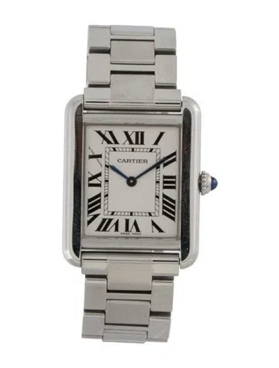 Pre-owned Cartier Tank Solo Watch, 24mm In Multicolor