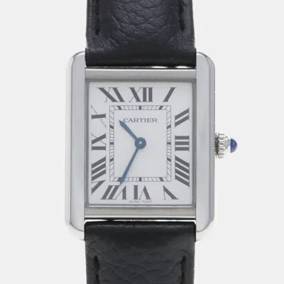 Pre-owned Cartier Tank Solo Wsta0030 Quartz White Stainless Steel Women's Wristwatch 31mm