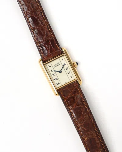 Cartier Tank Vermeil 21mm Ca 1998 Watch In Brown