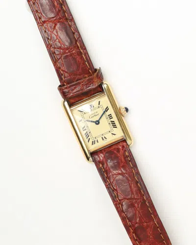 Cartier Tank Vermeil 21mm Ref 5057001 Watch In Red