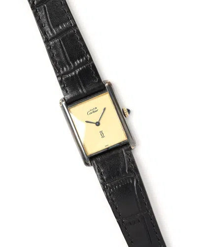 Cartier Tank Vermeil 23mm Manual Watch In Black