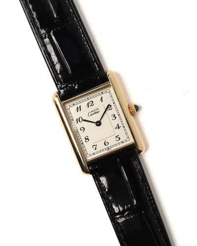 Cartier Tank Vermeil 24mm Ca 2005 Watch In Black