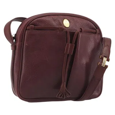 Pre-owned Cartier Tasseled Must De  Leather Burgundy Leather Shoulder Bag Bag ()