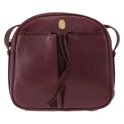 Pre-owned Cartier Tasseled Must De  Leather Burgundy Leather Shoulder Bag Bag ()