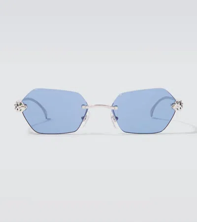 Cartier The Panthère De  Square Sunglasses In Blue