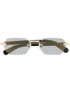 Cartier Tinted Geometric-frame Sunglasses In Gold