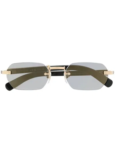Cartier Tinted Geometric-frame Sunglasses In Gold