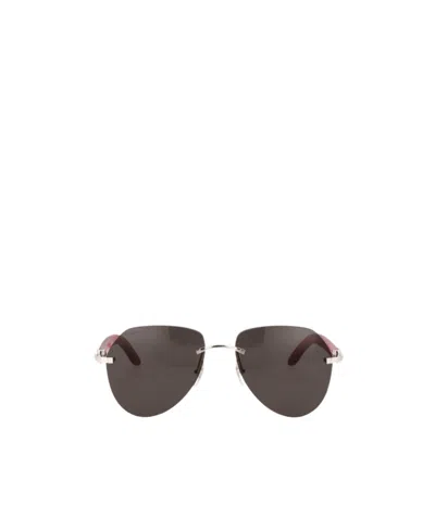 Cartier Tinted Pilot-frame Sunglasses In Brown