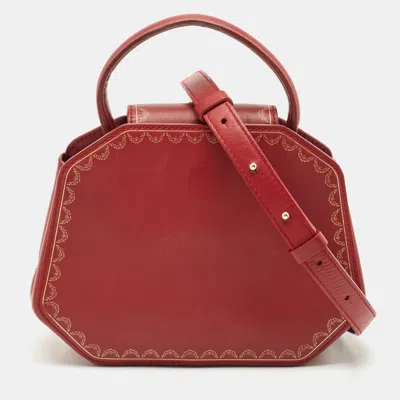 Pre-owned Cartier Top Handle Bag In Red