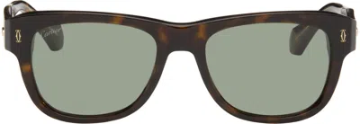 Cartier Tortoiseshell Ct0277s Sunglasses In Havana-havana-green