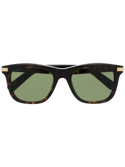 Cartier Tortoiseshell Square-frame Sunglasses In Brown