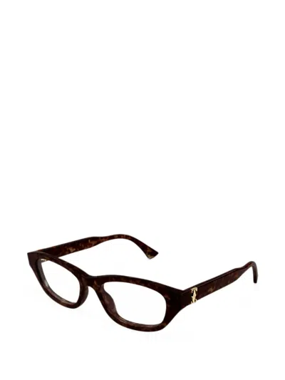 Cartier Tortoiseshell-effect Cat-eye Glasses In Brown