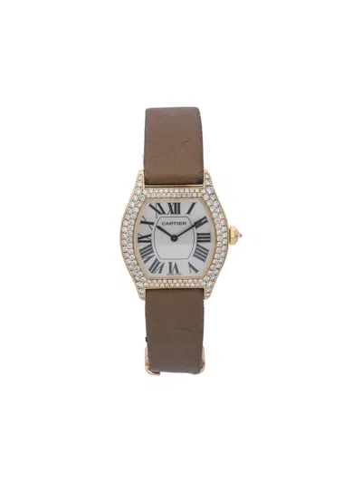 Pre-owned Cartier Tortue 28mm In White