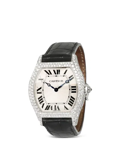 Pre-owned Cartier Tortue 34mm Watch In White