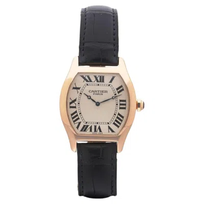 Pre-owned Cartier Tortue Xl Cpcp Ref. 2763, 18kt Rose Gold Manual Wind Watch In Red