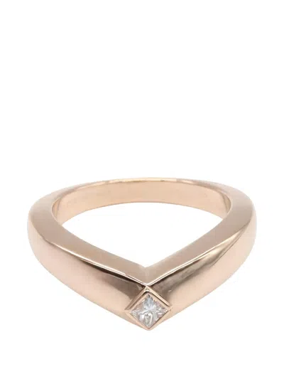 Pre-owned Cartier Triandle Diamond-embellishment Ring In Gold